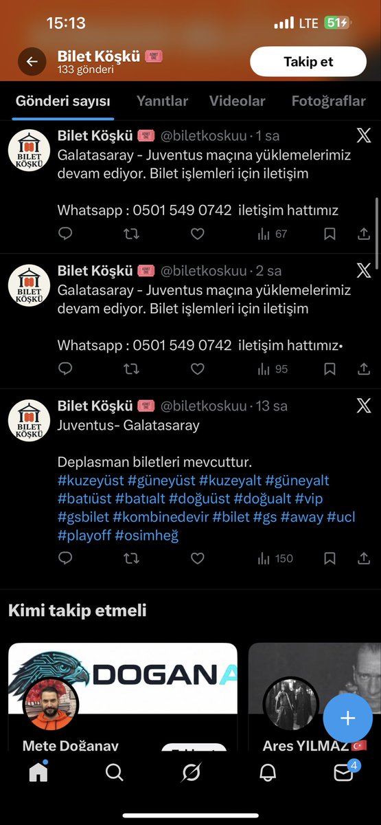 biletkosku's tweet photo. ARKADAŞLAR HESABIMI TAKLİT EDEN DOLANDIRICIDIR İTİBAR ETMEYİN. #dolandırıcı  @biletkoskuu dolandırıcıdır https://t.co/nBz1OIYOza