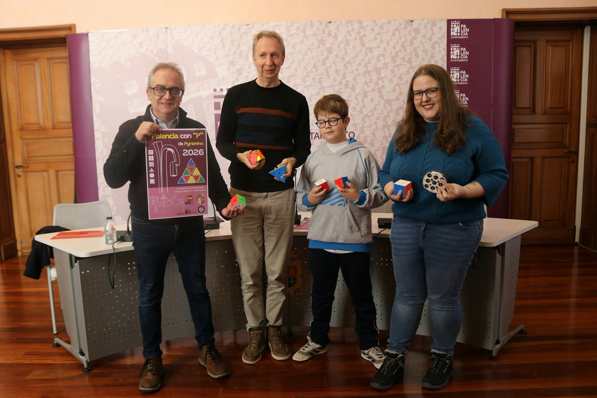 PalenciaAyto's tweet photo. El #FrontóndelaEnsenada acogerá los días 28 de febrero y 1 de marzo el #campeonato #Palencia con P de #Pyraminx 2026’, una cita oficial de #speedcubing que reunirá a participantes de distintos puntos del país, con algunos de los mejores #competidores.👇
https://t.co/LG1T7UQemT https://t.co/WEKfZ8wGZ6