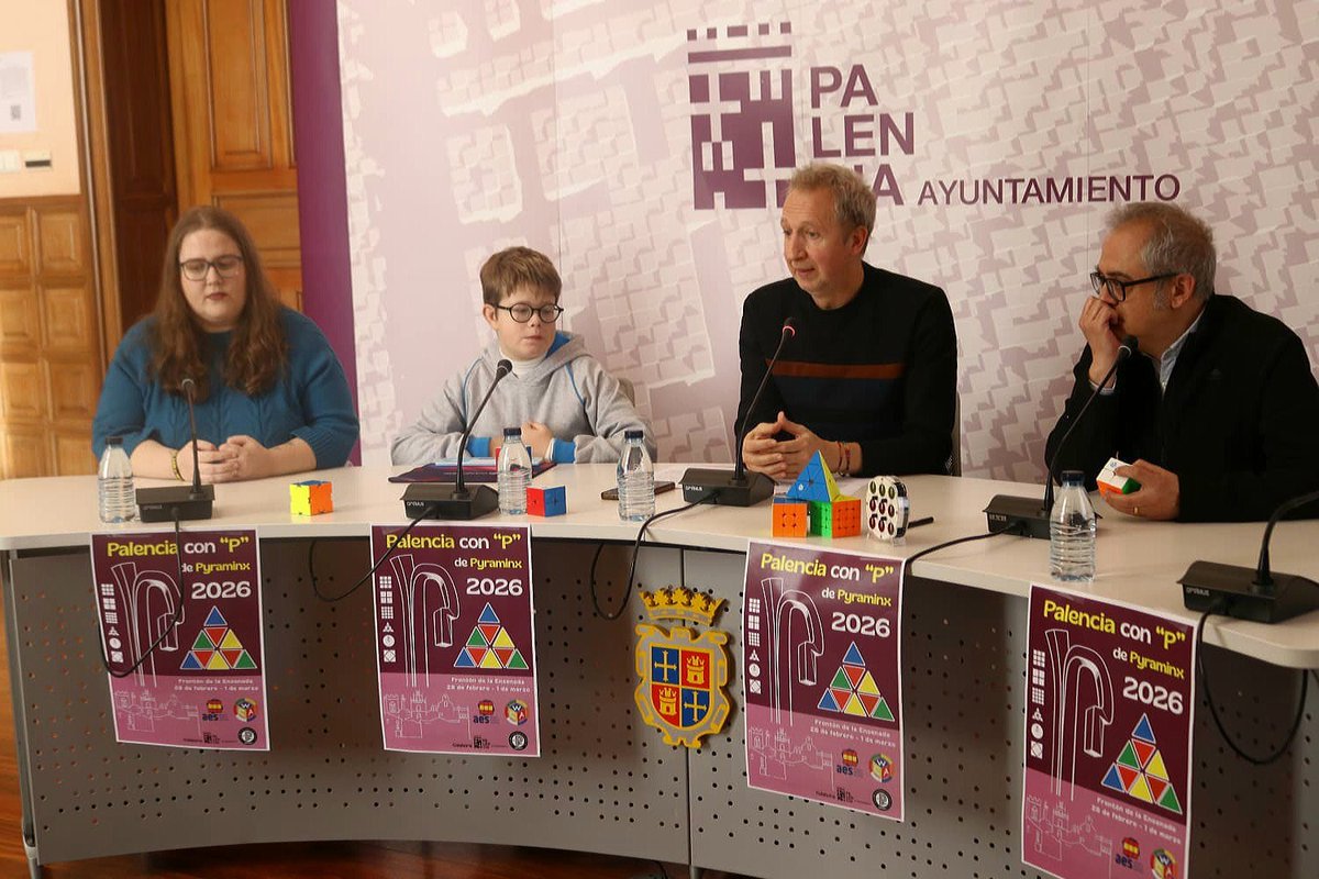 PalenciaAyto's tweet photo. El #FrontóndelaEnsenada acogerá los días 28 de febrero y 1 de marzo el #campeonato #Palencia con P de #Pyraminx 2026’, una cita oficial de #speedcubing que reunirá a participantes de distintos puntos del país, con algunos de los mejores #competidores.👇
https://t.co/LG1T7UQemT https://t.co/WEKfZ8wGZ6
