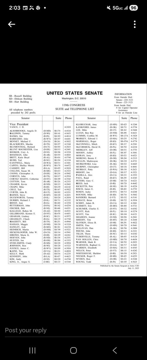 <a href="/elonmusk/">Elon Musk</a> <a href="/TigermanRoar/">TigermanRoar</a> Contact list for all Senators: