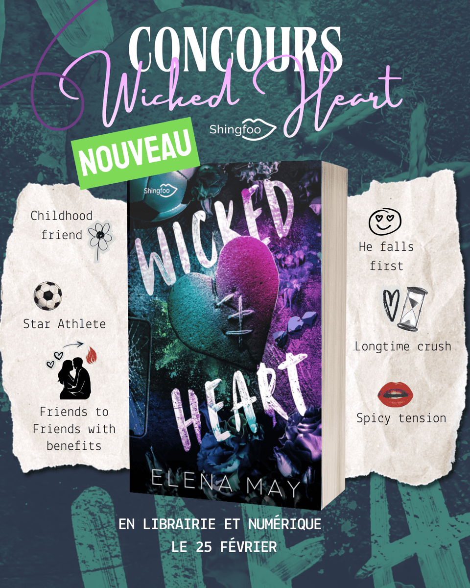 [CONCOURS] Wicked Heart
Après Pretty Savage, le nouveau roman phénomène de Elena May sort dans 2 semaines. Booknode est partenaire de la sortie et vous permet de gagner plusieurs exemplaires !
Pour cela likez et retweetez en mentionnant vos 2 ami(e)s qui aiment les romans