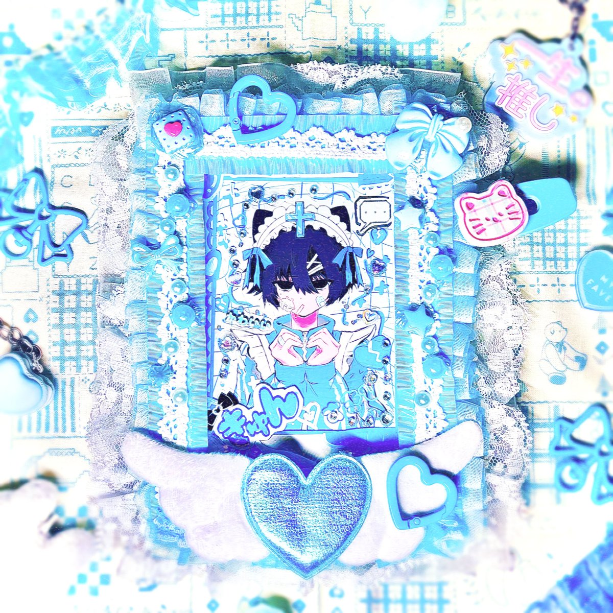 展示予定の作品デコってみました🩵

細かい所まで装飾施してますので、
リアルで観てみてくださいね〜💕

 #IYN企画に参加します ♡
#絵描きさんとつながりたい 
#展示