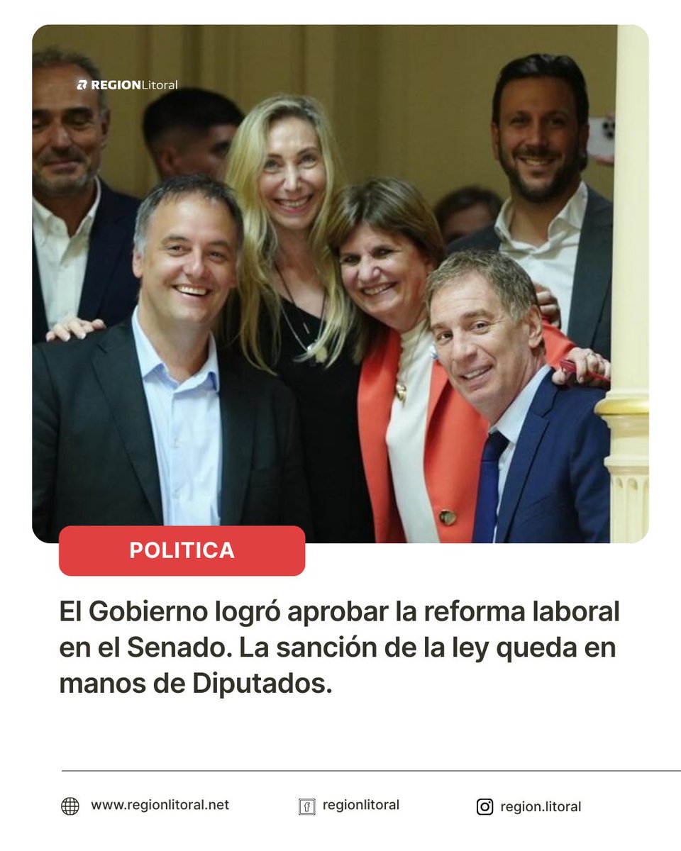 La sanción de la ley queda en manos de Diputados. 📷regionlitoral.net/2026/02/gobier…