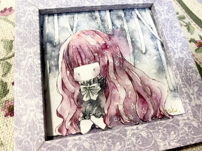 #私はこういう絵を描いています 透明水彩で寂しさに寄り添えるような色になれるように。小さい子たちを描いています。