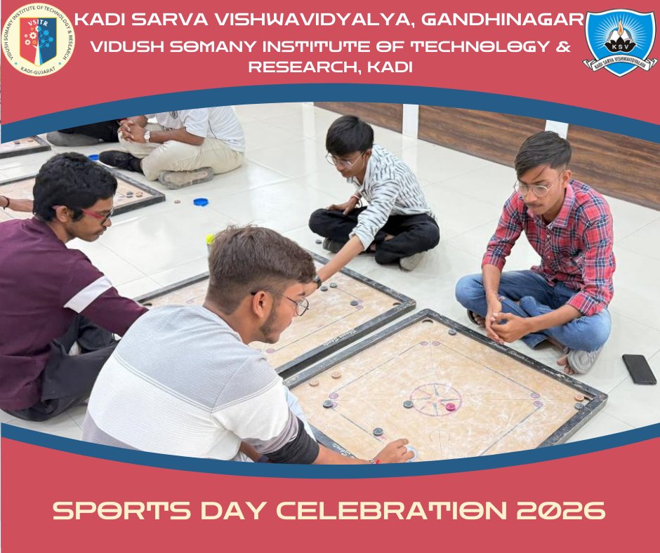🏆✨ VSITR Sports Day 2026 | Day 1 Glimpses ✨

🏅 Day 1 Events:

• Badminton
• Carrom
• Chess
• Table Tennis

📸 Here’s a glimpse of the action, energy, and sporting spirit from Day 1!

#SportsDay #SportsSpirit #CampusLife #StudentEngagement #KSV #SVKM #VSITR