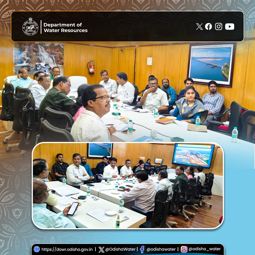 OdishaWater's tweet image. The 152nd TAC meeting for Irrigation Projects was held under the Chairmanship of EIC, WR, in the presence of EIC, PD, and other officials through hybrid mode, reviewing key project proposals and progress. 📷 📷
#WaterResources #IrrigationDevelopment #TACMeeting