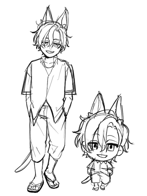 fug14140's tweet photo. アクリルスタンド作るのにラフ描いてたやけど､､､どっちにするか迷い始めた https://t.co/JcREttK8Uz