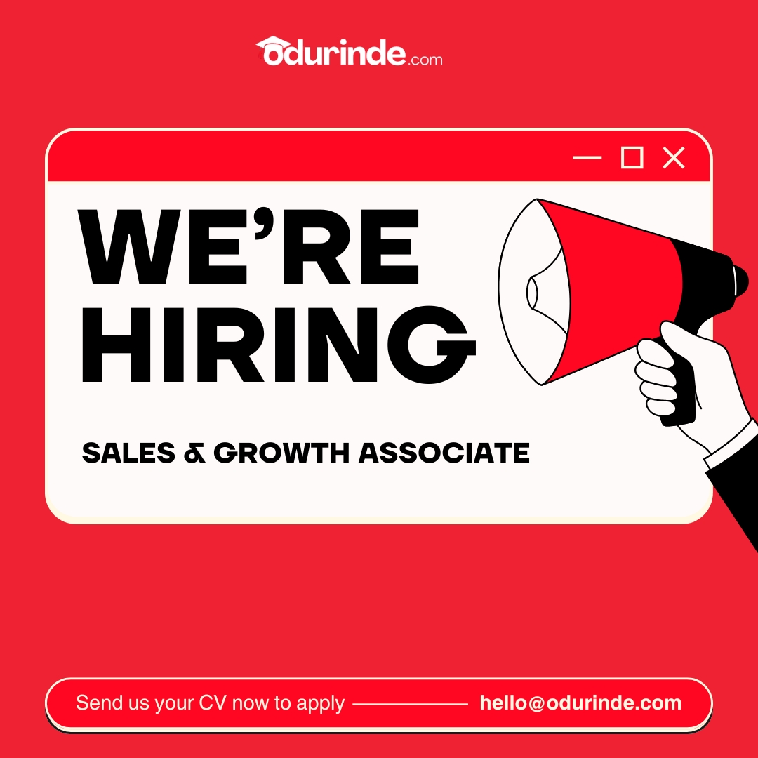 Odurinde eLearning is hiring a Sales &amp; Growth Associate.  

This role is ideal for undergraduates, recent graduates, or early-career professionals looking to gain real-world experience in sales, marketing, and EdTech.  

Read Full details and apply here: odurinde.com/job/sales-grow…