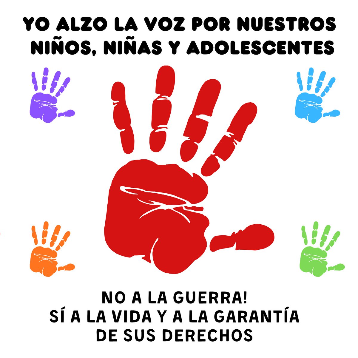 CFJCESAR's tweet photo. Hoy 12 de Febrero el Día de las manos Rojas decimos ALTO AHI! NUESTRA NIÑEZ Y ADOLESCENCIA NO VA A LA GUERRA! 🛑🙏🏻🔊 https://t.co/xB3J7HVxbF