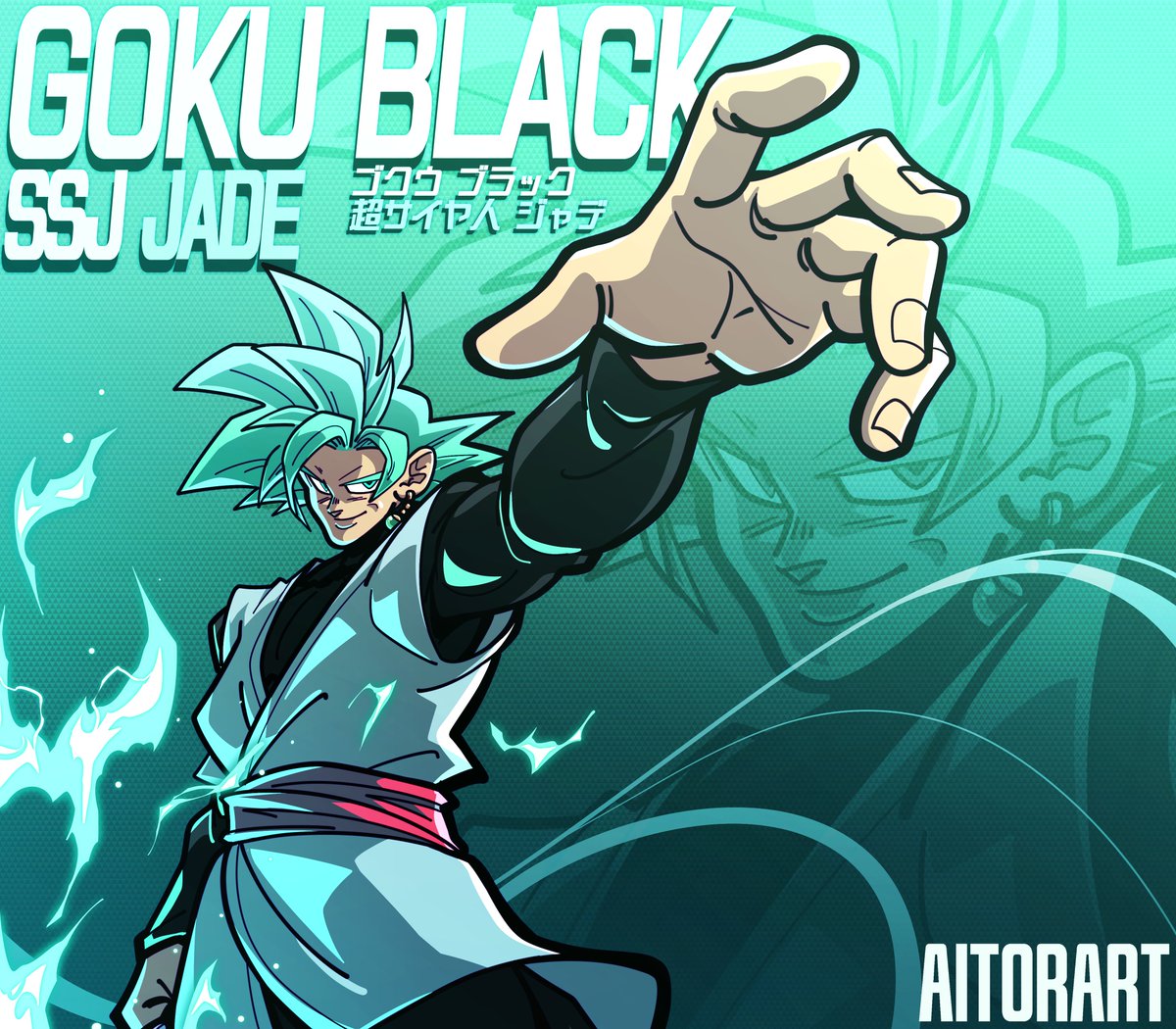 This color is GORGEOUS isn't it? 
Goku Black SSJ JADE.