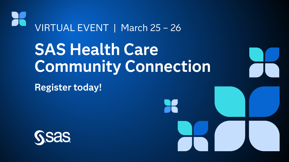 BSkriver's tweet photo. I look forward to joint the Virtual 2026 SAS Health Care Community Connection on March 25 - 26 for a series of thoughtful discussions and inspiration from leaders across the healthcare industry and across the world. 
Registration and more at https://t.co/dHIZdSMk8S https://t.co/BqFlinq6kx