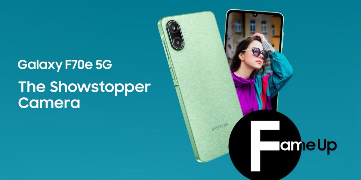 CNNnews18's tweet photo. You don't just show up. You Fame Up.

Meet the Galaxy F70e 5G with a showstopper camera and all-day battery. 

[ https://t.co/u9lkIK9bs2 ]

#FameUpWithGalaxyF70e #GalaxyF70e #FameUp #Samsung #Partenered https://t.co/HmNV2AfJJ3