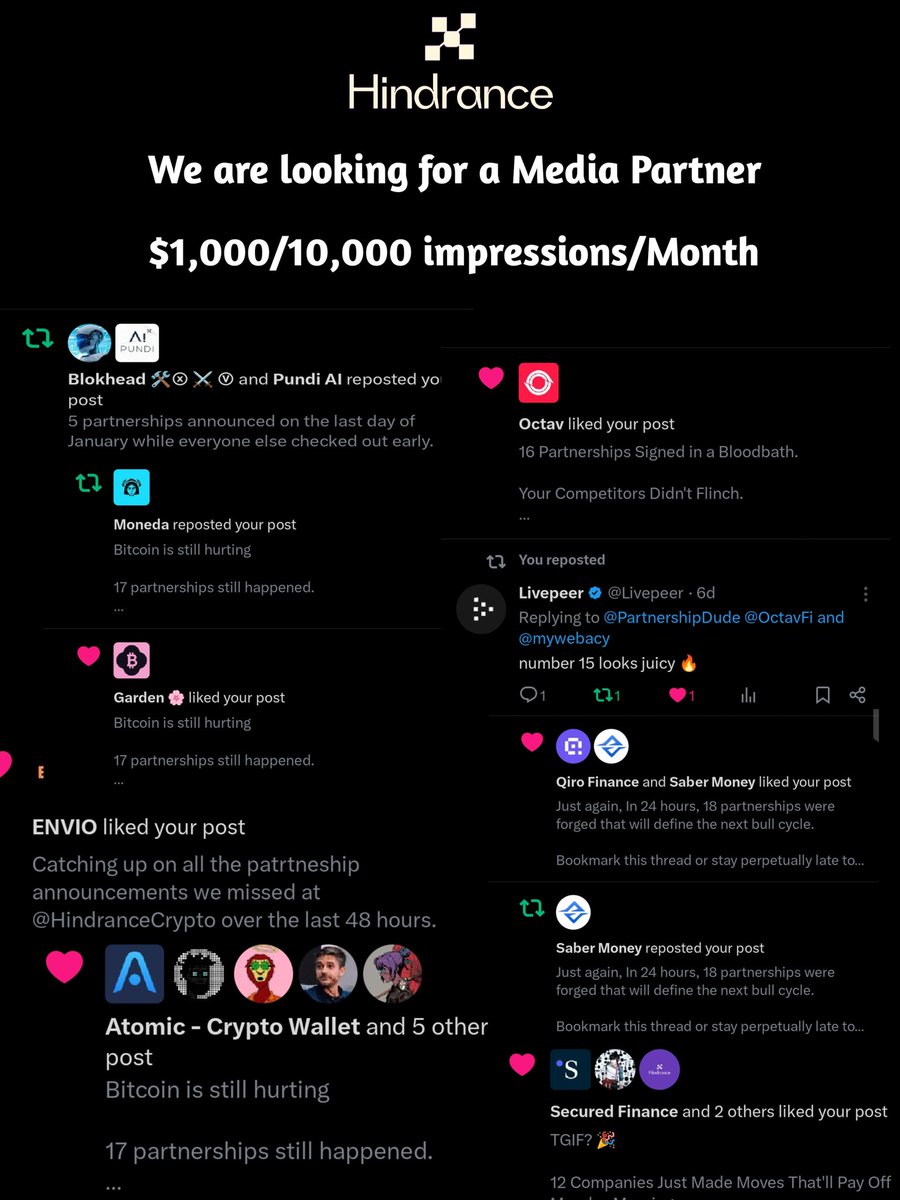 PartnershipDude's tweet photo. Media Partnership Opportunity

We're reaching out to 3,000 projects to find the right media partner for our daily "Today's Partnerships" series.

Your brand will be featured in our daily partnership intelligence posts

$1,000 per 10,000 impressions/month

Interested? DM us @PartnershipDude or email partnershipdude@gmail.com

Let's grow together.
