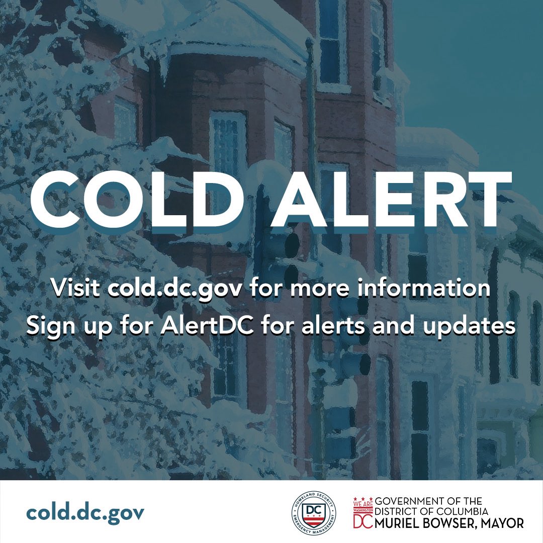 DC is under a Cold Alert until 7 AM tomorrow, 2/13.

Find shelter and other assistance at cold.dc.gov