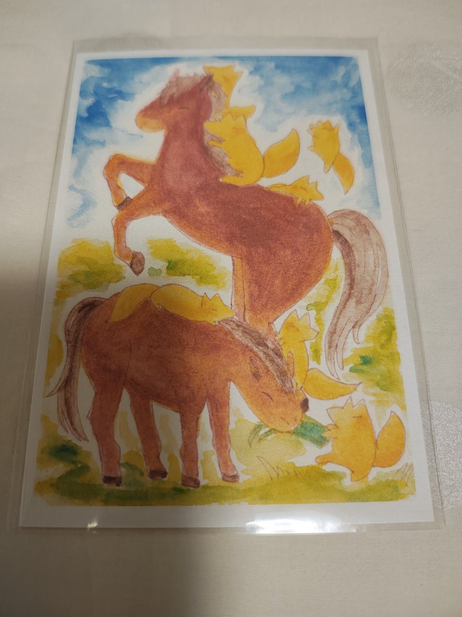 昨日の追納時は私が戊午の年女なのですたはぴさん（ <a href="/sutahapi/">すたはぴ</a> ）のこちらのポストカードをお迎えしました。
#初午きつね展