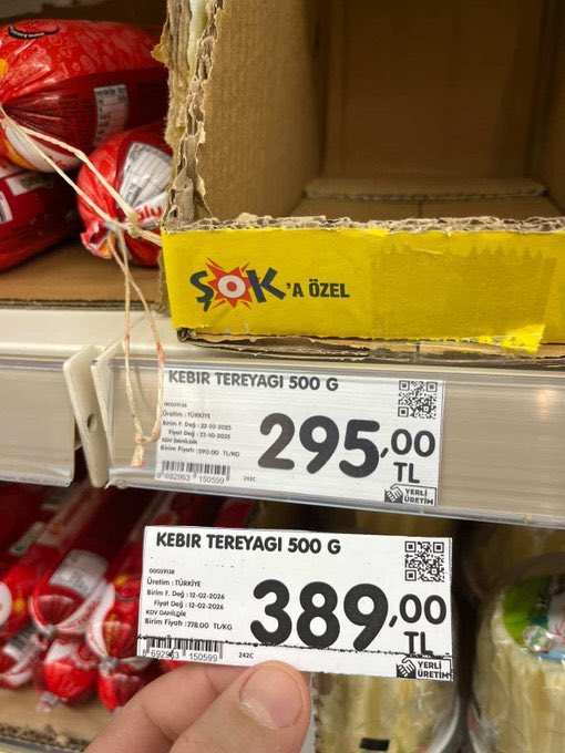 ZamHaberAjans's tweet photo. 🔴 Zam Geldi!

Tereyağına yaklaşık %32,

Çaya yaklaşık %26 zam geldi. https://t.co/EWRGj37N5w