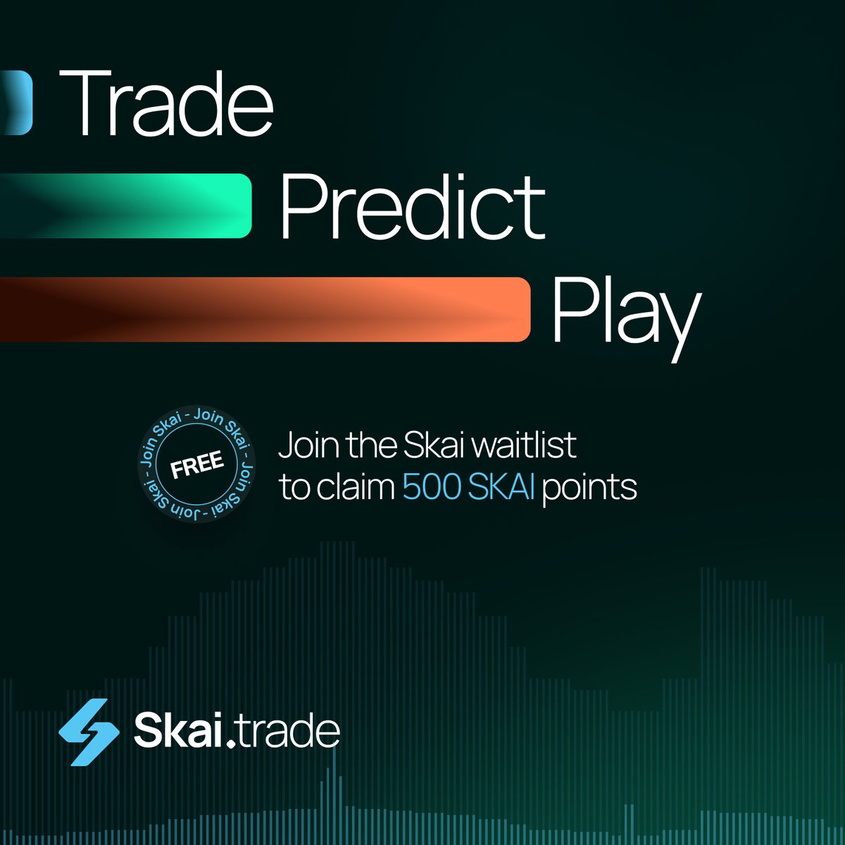 Alphra's tweet photo. Trade. Predict. Play. 📊🎯🎰

Join the @SkaiTrade waitlist to claim 500 SKAI Points: https://t.co/hRKiPneEWo https://t.co/PrMs4EZ9TB