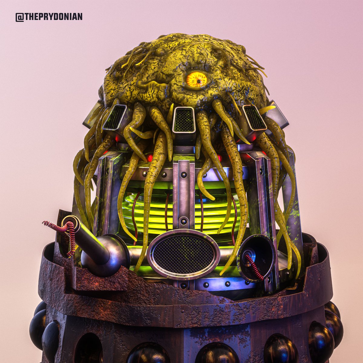 ThePrydonian's tweet photo. The "Mad" Dalek (Fear of the Light)
Another heavily broken Dalek design challenge and a fun chance to do my own casing internals which drove my equally mad (It all slots together perfectly!)
#DoctorWho #Dalek #Daleks #BigFinish #WarDoctor #TimeWar https://t.co/9uMz2QIEX1