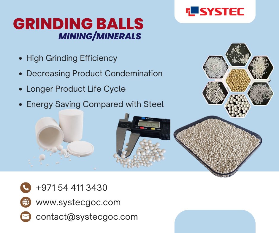 SystecLLC's tweet image. #AluminaBalls #GrindingMedia #CeramicBalls #BallMill #BallMilling #MillingMedia
#IndustrialGrinding #GrindingSolutions
#CeramicGrindingMedia #HighAlumina #IndustrialMaterials #ProcessEngineering 
#MiningIndustry #MineralProcessing #B2B
#IndustryExperts #EngineeringSolutions
#GCC