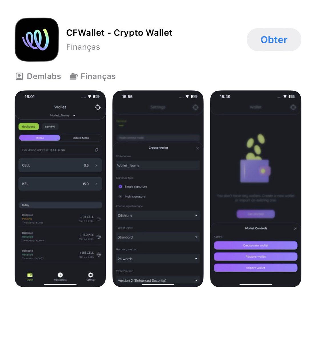 🔥 CFWallet on the App Store: <a href="/cellframenet/">Cellframe Network</a> just made history.
First quantum-resistant blockchain with REAL utility publicly available on iOS. Not “coming soon” since years – it’s the native network, functional CF-20 tokens, and $CELL protected against the quantum threat that