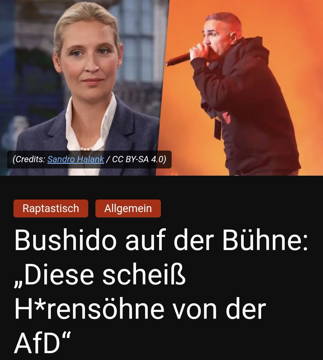 #Bushido, Anis-Verschnitt, jahrelang dem Abou-Chaker schön den Kopf in den Anus geschoben, auf Gangster-Rapper und Clanbraut gemacht, homophobe Scheiße gekrächzt, aber die #AfD als das betiteln, was Du selbst bist. Du und Deinesgleichen sind Restmüll aus Berlin.