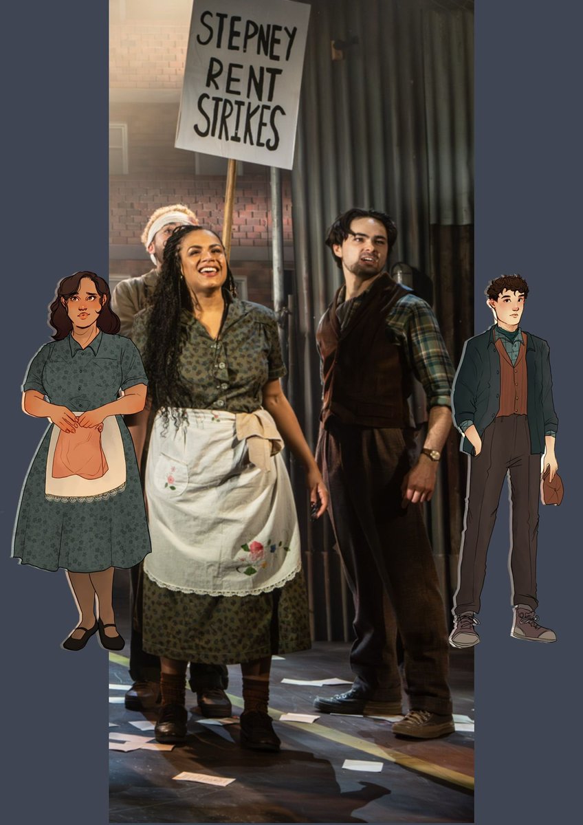 cablestmusical's tweet photo. From sketch to stage: every stitch, stain, and silhouette tells a story... 

Designs by Lu Herbert. 

#costume #costumedesign #theatre #musicaltheatre https://t.co/I2FkndZ5df
