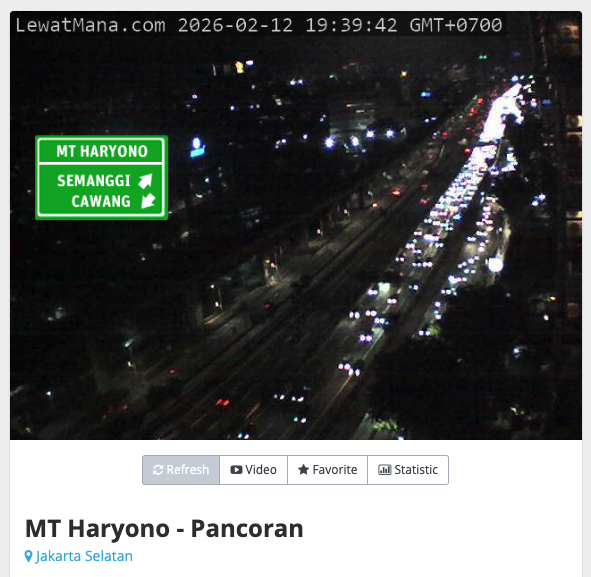 lewatmana's tweet image. #JKTS lewatmana.com/cam/191/mt-har… Pancoran arah Cawang tol dalam kota dan arterinya macet. Sebaliknya lancar. #macet
