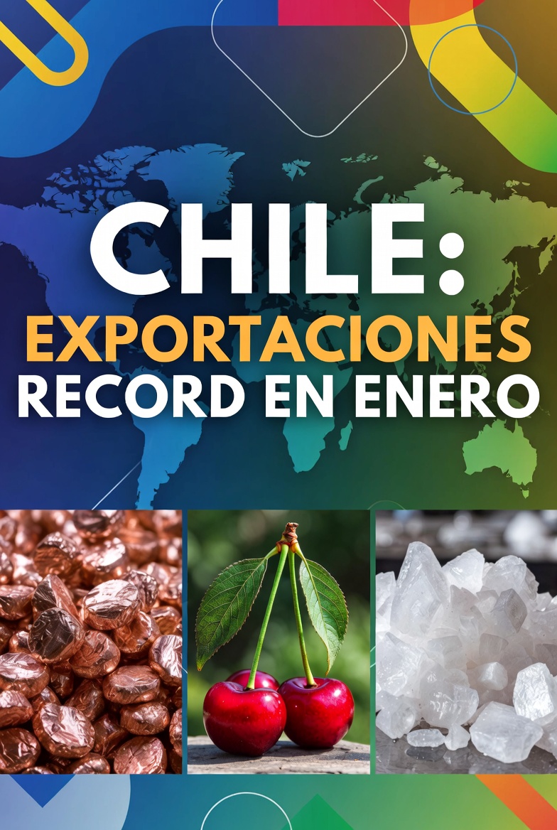 🚀 𝗖𝗛𝗜𝗟𝗘 𝗥𝗢𝗠𝗣𝗘 𝗥𝗘́𝗖𝗢𝗥𝗗: 𝗖𝗢𝗠𝗘𝗥𝗖𝗜𝗢 𝗘𝗫𝗧𝗘𝗥𝗜𝗢𝗥 𝗦𝗨𝗣𝗘𝗥𝗔 𝗨𝗦$𝟭𝟴.𝟬𝟬𝟬 𝗠𝗜𝗟𝗟𝗢𝗡𝗘𝗦 𝗘𝗡 𝗘𝗡𝗘𝗥𝗢 📈

Por primera vez en la historia, el intercambio comercial de Chile en enero alcanzó los US$18.041 millones, marcando un hito sin precedentes