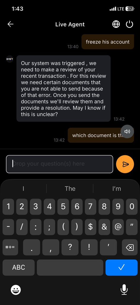 Don_malvins's tweet photo. @BybitAfrica @BybitAfrica @Bybit_Official  please look into this matter 
I was on trade with someone trying to buy USDT and you guys banned my account. I already paid the seller, why trying to click ’i have paid’ my account got banned. I already contacted CS to look into the issue. https://t.co/k6V9fHi9dl