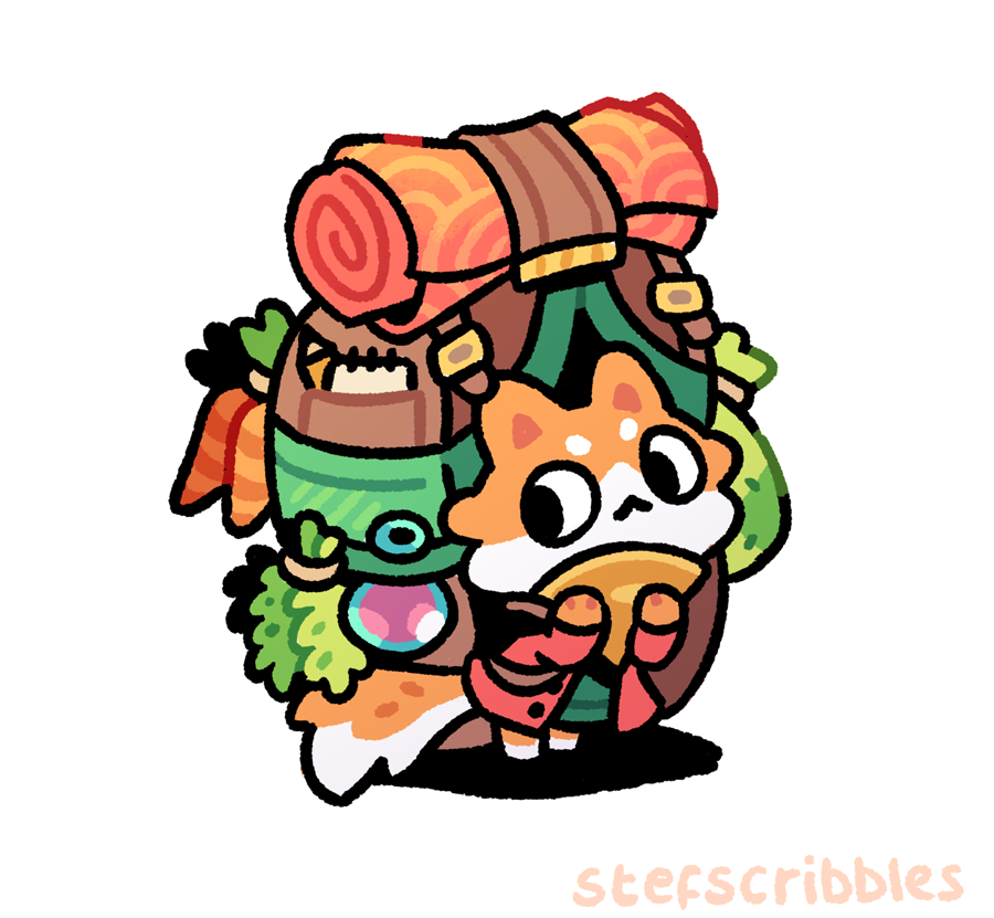 「smol merchant working hard」|Stefのイラスト