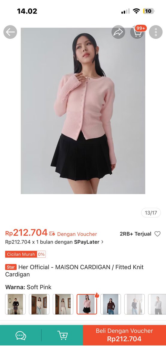 fullofwonu's tweet photo. wts preloved her official maison cardigan soft pink all size 125k
1x pemakaian
negotiable 
bisa 🍊 https://t.co/T2GM9Thi1w