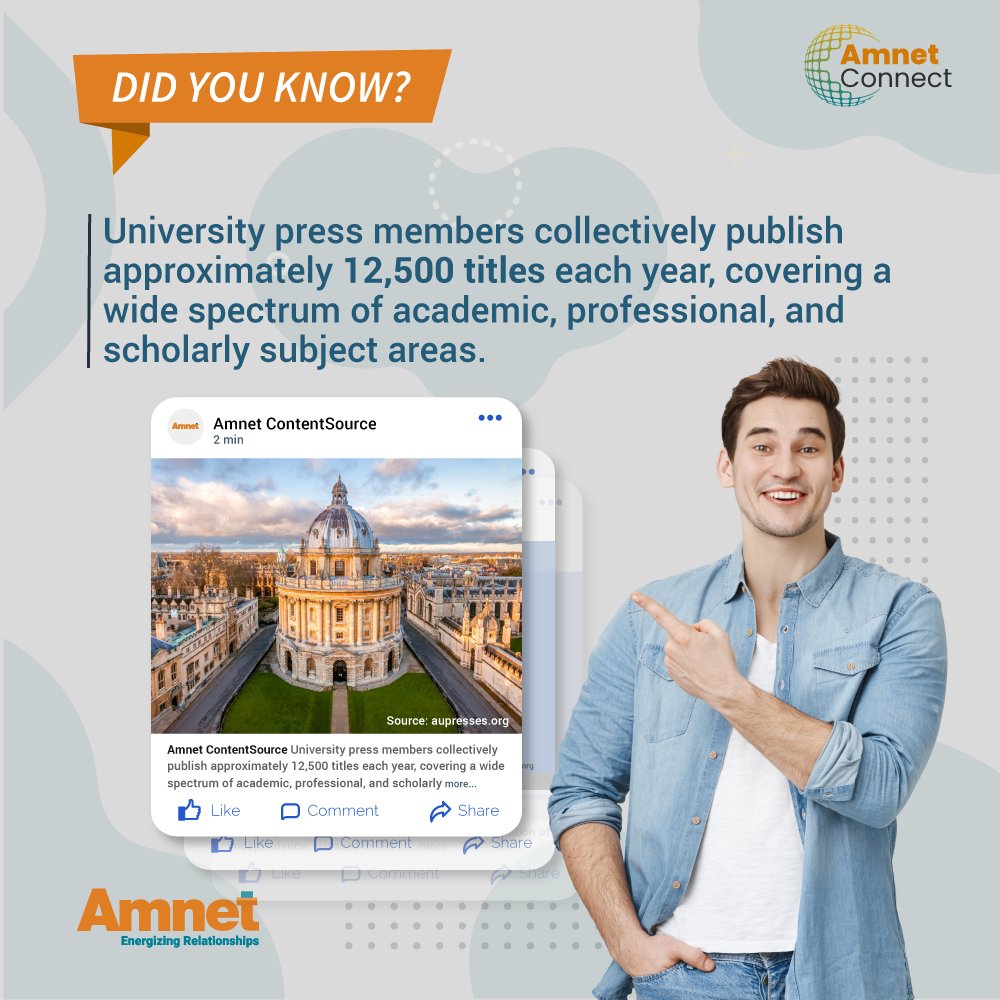 Did you know? University press members collectively publish approximately 12,500 titles each year. From the latest research to timeless academic works, these titles represent a wealth of knowledge across every discipline. University presses play a key role in preserving and
