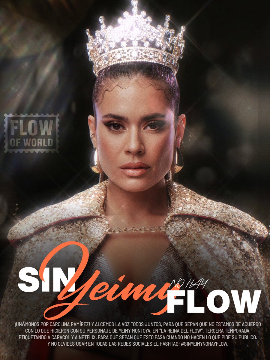 ¡Juntos somos más fuertes! 💥✊🏻
Si estás en desacuerdo con lo que hicieron con #YeimyMontoya, súmate usando #SinYeimyNoHayFlow y etiquetando a <a href="/CaracolTV/">Caracol Televisión</a> y <a href="/NetflixLAT/">Netflix Latinoamérica</a>.
Esto es por Carolina y por todos los fans que seguimos apoyando. 💪🏼👑
#CarolinaRamírez #LaReinaDelFlow