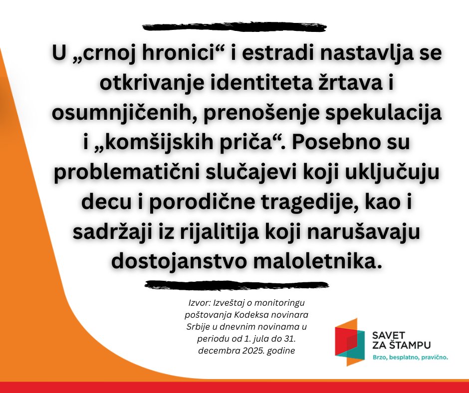 Više o tome ovde: savetzastampu.rs/lat/izvestaji/…

#KodeksNovinara #SavetzaStampu