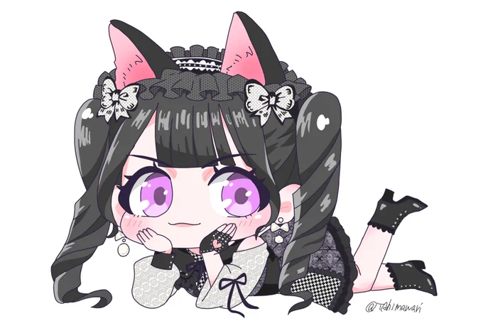 こちらのお花、イラストを描かせていただきました! 猫耳ヘッドドレス、杏奈ちゃんに似合うのでは???と思って描いてみたのですが、まさか夜の部で実際に拝めるとは…… とってもオシャレで可愛いお花に付けていただけて、感動です 素敵な企画をありがとうございました!