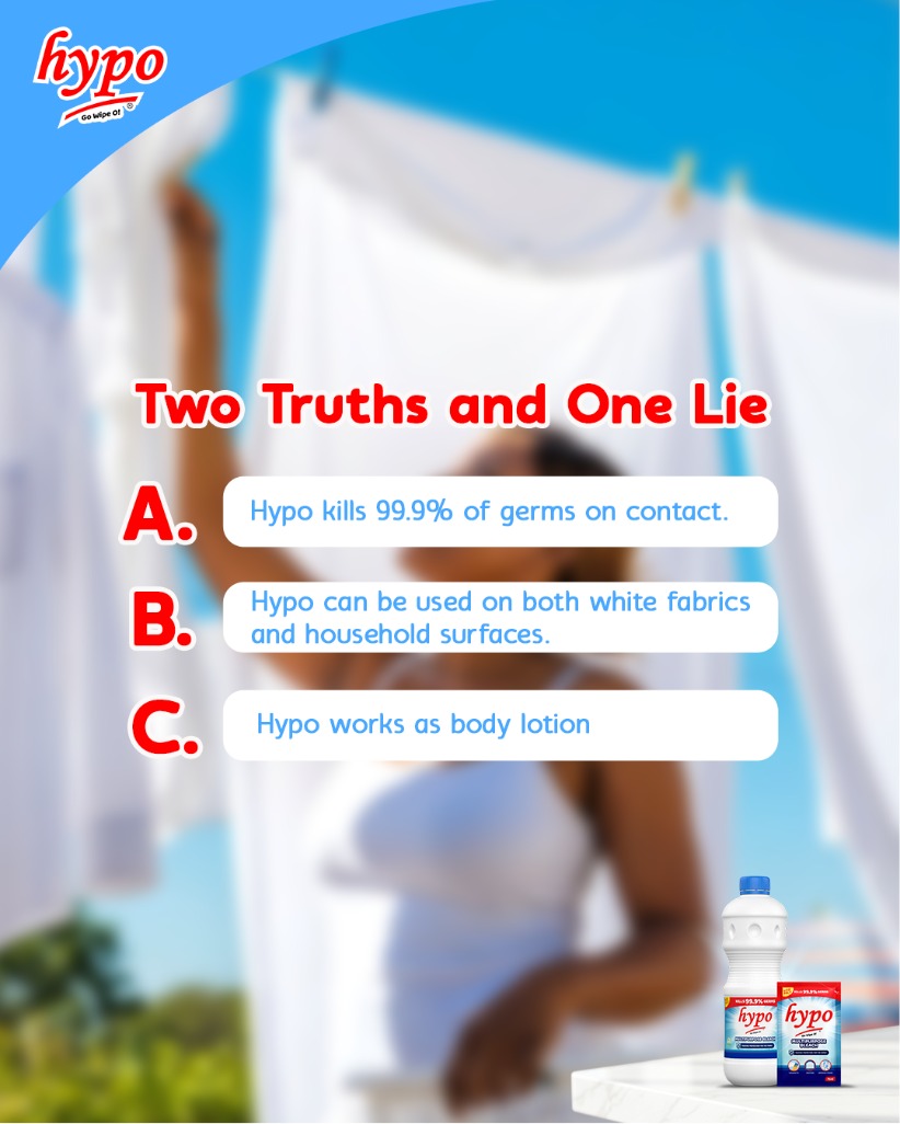 Let’s see who truly knows their Hypo. Two truths, one lie. Drop the lie in the comments.

#ProtectEverydayWithHypo
#HypoGoWipeO