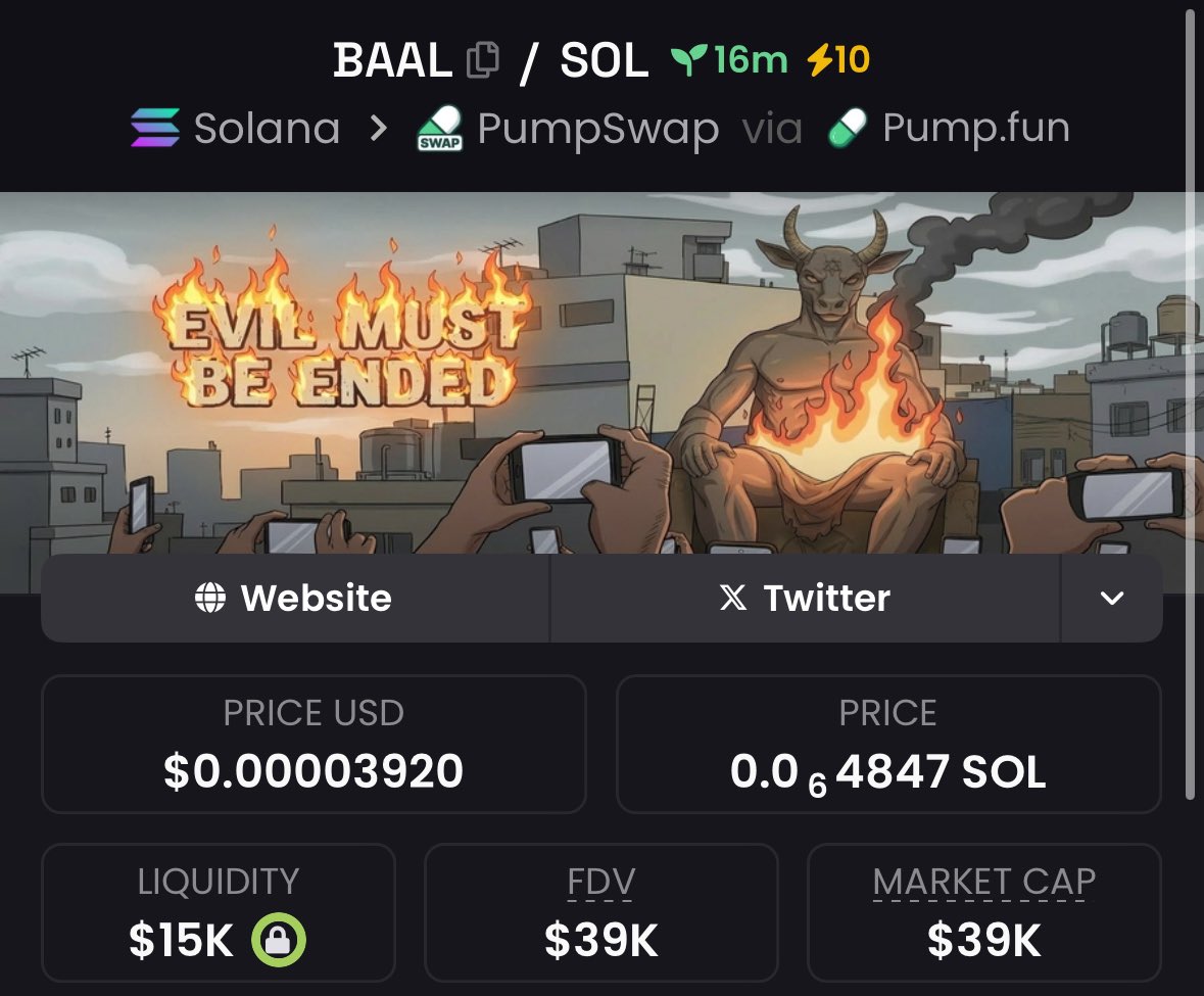 $BAAL might be the only “devil” narrative
that ends up flying to heaven.

Ca:
fRBd5BqBxDMksQeCvTw21nGdsz5b1hbH8cebMUspump