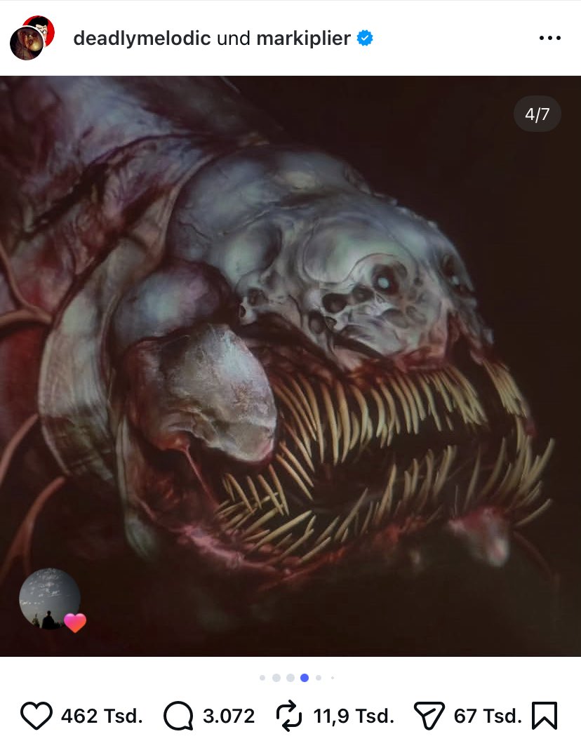 THE MONSTER BEING HUMAN WAS CONFIRMED BY MOLLY BROWN HERSELF AKA THE DESIGNER OF THE CREATURE oh my god there’s several skulls on its face, its tail is arms and legs and the teeth appear to be rib-like bone THIS IS SUCH A FIRE DESIGN
