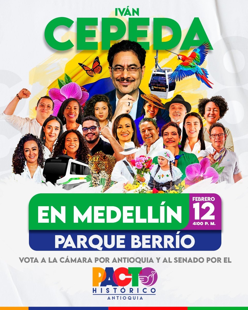 Hoy, nos vemos en Medellín con <a href="/IvanCepedaCast/">Iván Cepeda Castro</a>,  nuestro próximo Presidente de Colombia. El cambio continúa con #CepedaEnPrimeraVuelta 
#IvanEsElMan