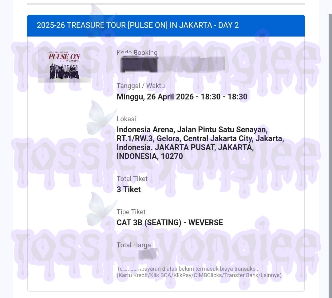 HELP RT ‼️
WTS TIKET PULSE ON IN JAKARTA

🎟 CAT 3B | 1 tix ( Membership, secured menit ke 14)
💸2.300.000 (fullpay only sorry)

alasan dijual karena habis kena musibah. tiket akan aku urus sampai jadi tiket fisik karena nanti aku akan tetep dateng ke venue untuk nemenin temenku