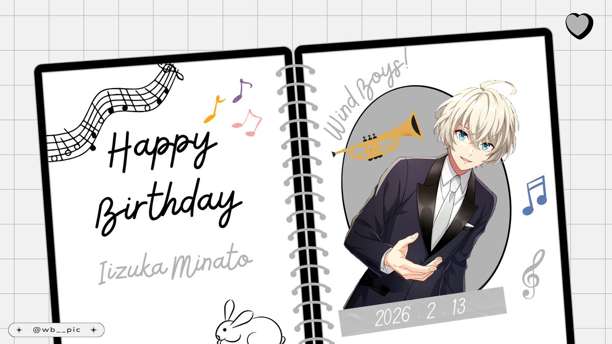 wb__pic's tweet photo. ┎🎂┈┈┈┈┈┈┈┈┈┈┈┈┈┒

　　　  𝗛𝗔𝗣𝗣𝗬  𝗕𝗜𝗥𝗧𝗛𝗗𝗔𝗬 .ᐟ
　　  #飯塚ミナト誕生祭2026 
　 #ウインボ #ウインドボーイズ 

┖┈┈┈┈┈┈┈┈┈┈┈┈┈🎺┚ https://t.co/BKggeJpXO2