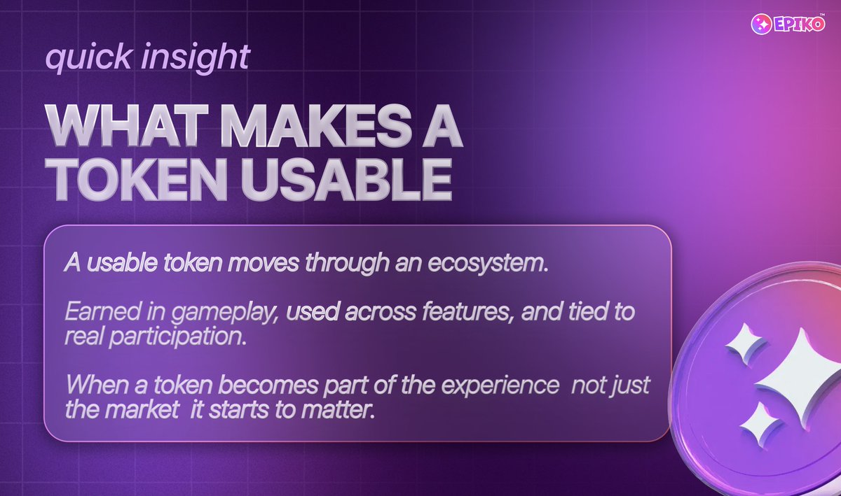 The_Epiko's tweet photo. Usability defines value✨

A token becomes meaningful when it moves through the ecosystem, earned through gameplay, integrated across features, and connected to real participation.

#epikotoken #gametoken #tokenutility https://t.co/HUqDbpscE5