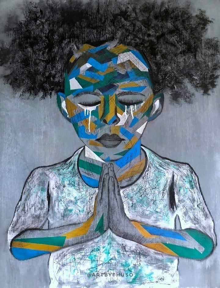 ThusoPharela's tweet photo. SILENT PRAYER 
A moment of quiet contemplation, where words aren't needed. 

 #Art, #Artist, #Artwork #ArtTwitter

 #SONA2026 #ContemporaryArt https://t.co/Na90yGEhJd