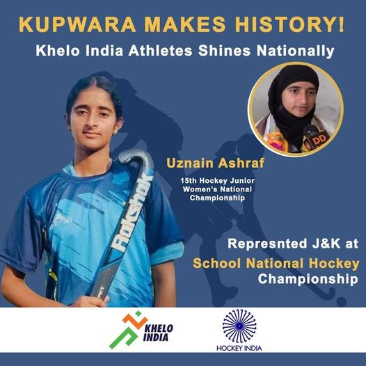 Mantash56627002's tweet photo. Uznaain Ashraf’s strong performance at the Junior Women’s National Hockey Championship brings pride to J&amp;K and reflects the growing opportunities for youth and women in sports across Kashmir.
#SAvsAFG #RachitStealsTheShow #HeyBhagawan #ENGvsWI #AmulAI #NayeUPKaBudget https://t.co/lbhNl4qtED