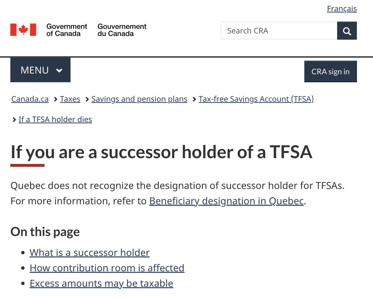 If you are Canadian,* consider designating a Successor Holder for your Tax-Free Savings Account (TFSA).

A Successor Holder designation is available exclusively for a spouse or common-law partner.

Designating them as Successor Holder allows them to take over your TFSA upon your