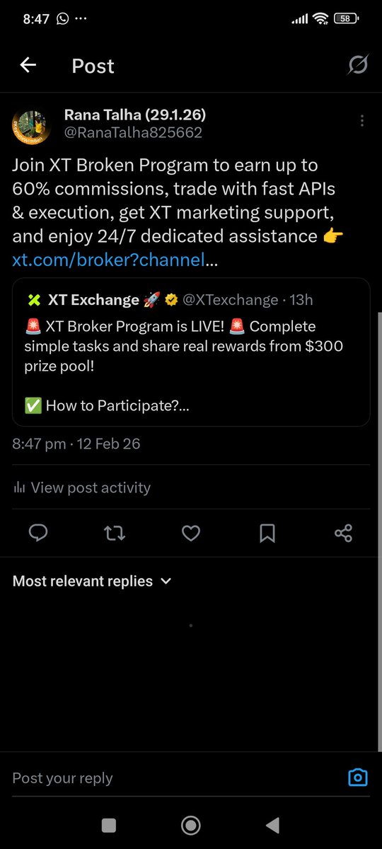 <a href="/XTexchange/">XT Exchange 🚀</a> Quote link: x.com/i/status/20219…
#XT uid: 8801588152180