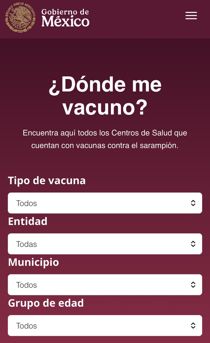 Ante los casos de sarampión, se presentó el portal dondemevacuno.salud.gob.mx con los 21 mil puntos en donde se estará aplicando la vacuna. 

El énfasis es en las infancias que no tienen ninguna vacuna o a las que solo tienen una; así como a las personas de entre 13 y 49 años de los