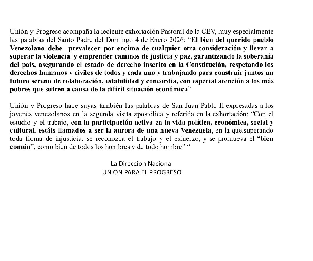 San Juan Pablo II nos recuerda que con el estudio, trabajo y la participación activa en la vida política, económica, social y cultural, estámos llamados a ser la aurora de la nueva Venezuela, superando toda injusticia, y promoviendo el “bien común”, como bien de todos los hombres