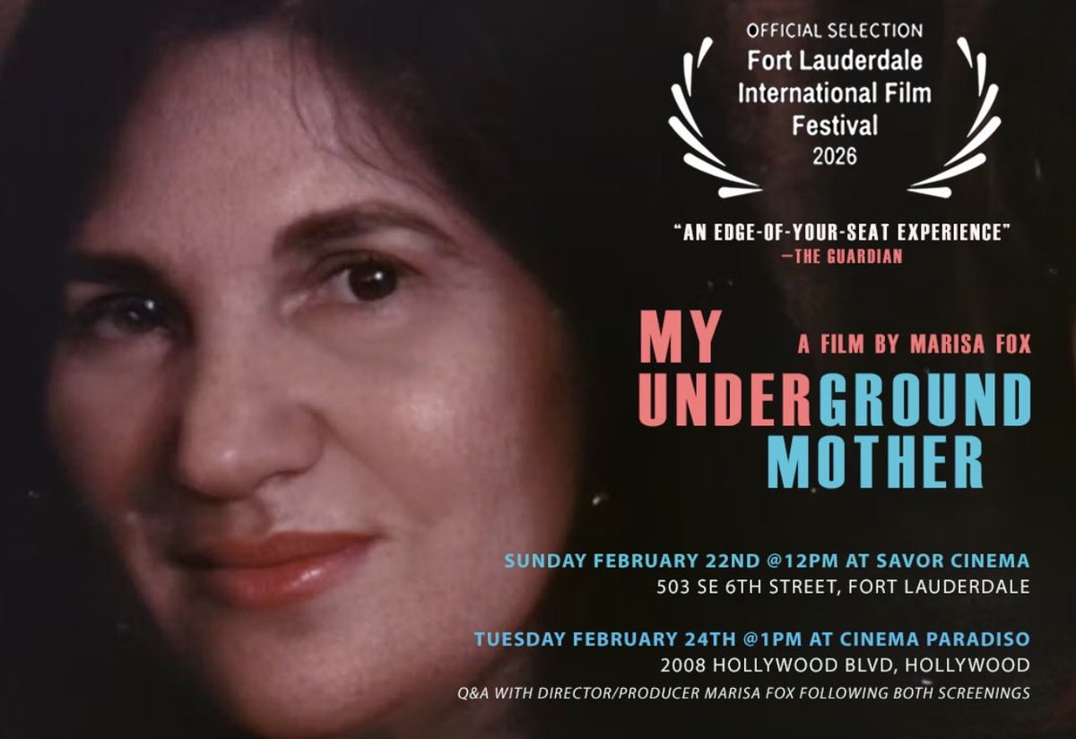 undergroundmom's tweet photo. South Florida friends, 
Join us Feb 22-24th for a pair of festival screenings. 
For tickets &amp; more: 
https://t.co/ct46lvhrJc https://t.co/a8HomfRkmF