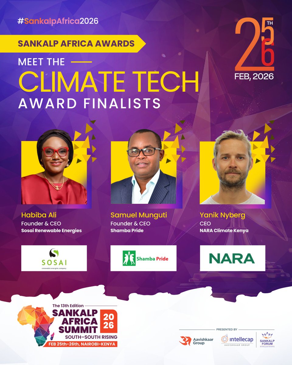 One built a marketplace so farmers never get cheated again with fake seeds 🌱 
One is farming the desert with saltwater 💧 
One is clearing smoke, one cookstove at a time 🔥 

Samuel Munguti, <a href="/shambapride/">Shamba Pride</a> | Yanik Nyberg, NARA Climate Kenya | Habiba Ali, Sosai Renewable Energies.